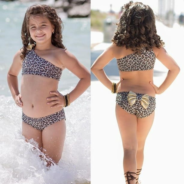 Summer Baby Girls Leopard Bikini 3PCSet Swimwear Swimsuit Bathing Suit  Beachwear