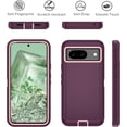 thumbnail image 2 of SHILIU-for Google Pixel 8 Case, Protective Heavy Duty 3-Layer Shockproof Hard Cover Tough Rugged Dust/Drop Proof Full Body Durable Anti-Fingerprint with Port Protection, Purple and Pink, 2 of 4