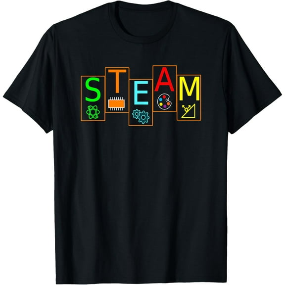 STEAM Symbols T- Shirt STEM Science Engineering ART Math Tee T-Shirt