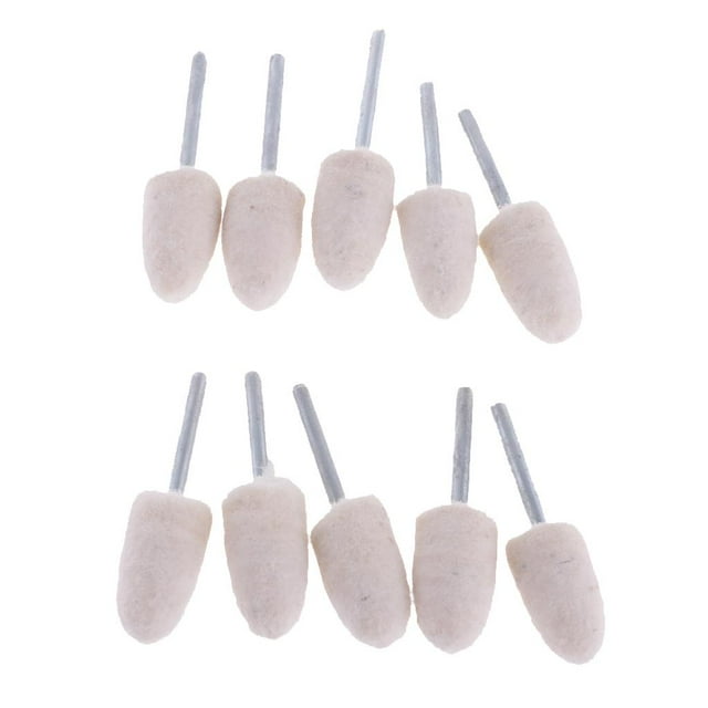 10 piezas 3 mm vástago lana fieltro cabeza pulido punto pulido herramienta tampones para amoladora herramientas rotativas 12mm