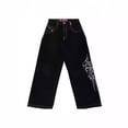 thumbnail image 3 of StreetwearJeansY2K Harajuku Hip Hop dibujos animados bordado negro pantalones vaqueros sueltos pantalones anchos para hombres, 3 of 5
