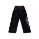thumbnail image 3 of StreetwearJeansY2K Harajuku Hip Hop dibujos animados bordado negro pantalones vaqueros sueltos pantalones anchos para hombres, 3 of 5