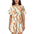 thumbnail image 1 of Fotbe Peaches Conjunto de Pijama Estampado para Mujer, 2 Piezas, Ropa de Dormir con Camiseta de Manga Corta y Shorts Suaves-3X-Large, 1 of 6