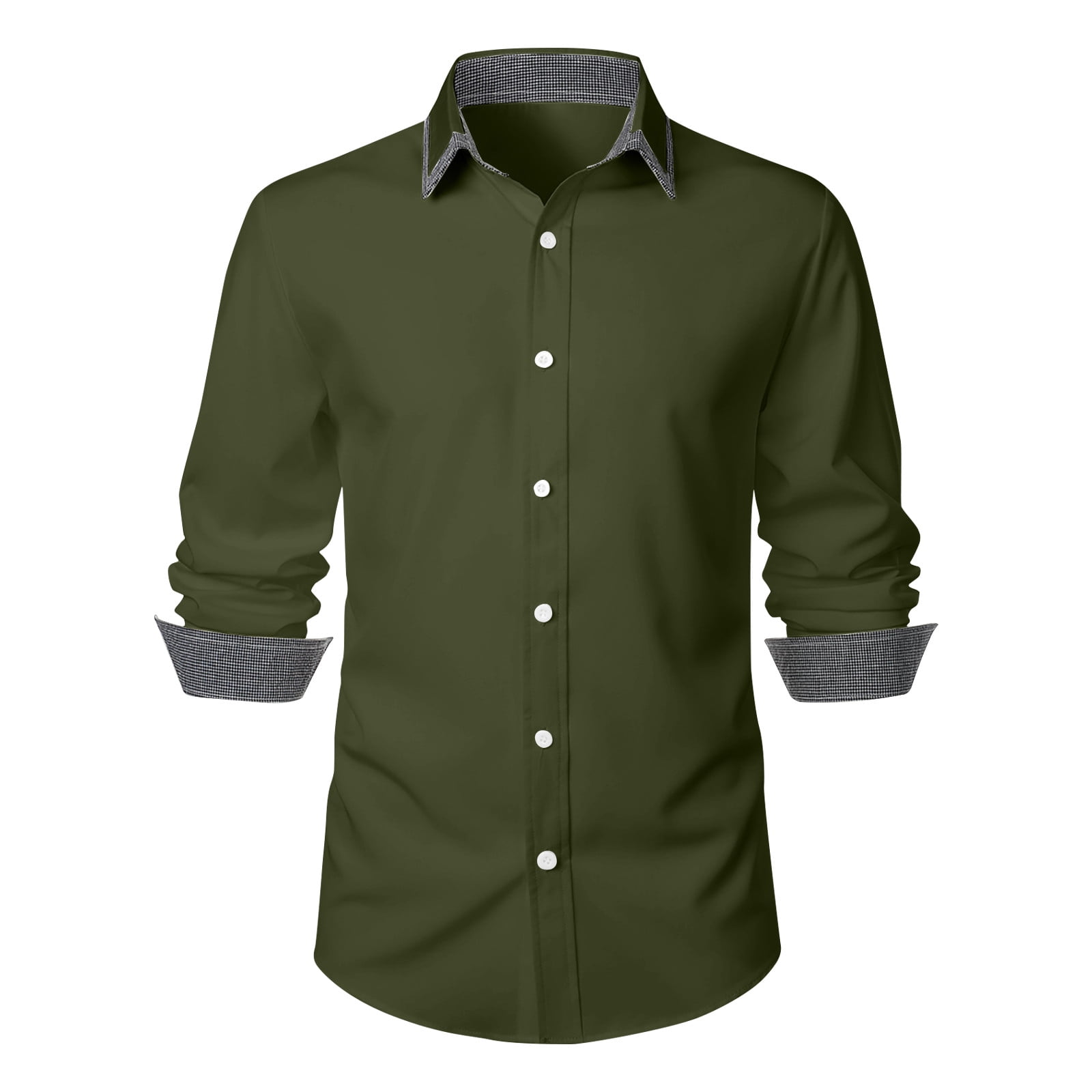 Penkiiy Men's Dress Shirts Solid Long Sleeve Stretch Wrinkle-Free Formal  Shirt Business Casual Button Down Shirts S Army Green - Walmart.ca