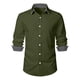 thumbnail image 1 of Blusa y camisa de manga larga con cuello vuelto para hombre, informal, con estampado de patchwork, cuello vuelto, botones, blusa de manga larga para hombre, 1 of 6