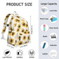 thumbnail image 6 of White Sunflower Backpack for School,Cute School Bag,Schoolbag with Adjustable Shoulder Straps & Padded Back,13.4"x11"x4.7", 6 of 6