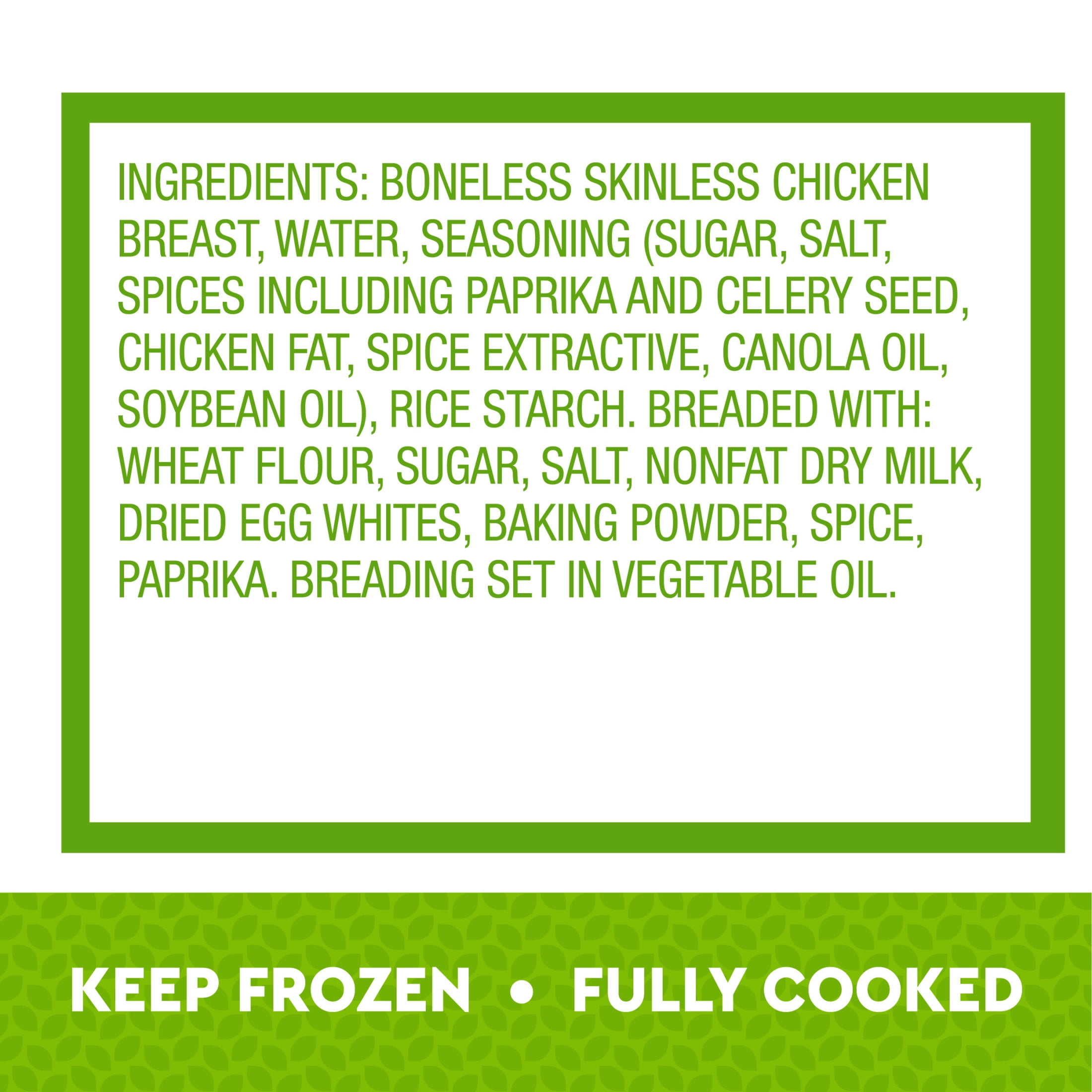 Just Bare Fully Cooked Lightly Breaded Chicken Breast Bites 1.5 lb, 16g of Protein, Serving Size 3 Ounces