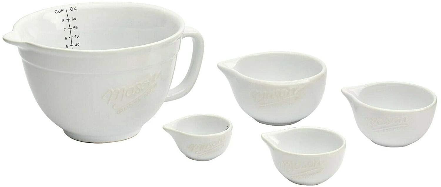 Mason Craft and More 5-Piece Batter Bowl & Measuring Cup Set