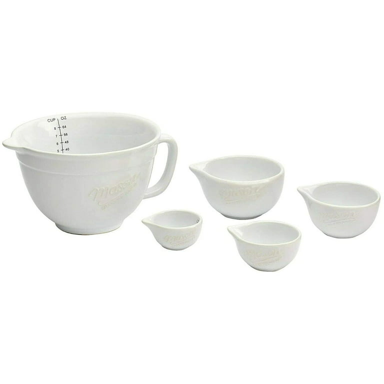 Mason Craft More Jar Ceramic Measuring Cups Set of 4 PC White Stoneware  Kitchen
