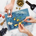 thumbnail image 5 of Vintage Cutting Board, Extreme Sports Theme Vintage Illustration of a Surfer and a Shark Pattern, Decorative Tempered Glass Cutting and Serving Board, Small Size, Blue and Dark Blue, by Ambesonne, 5 of 5