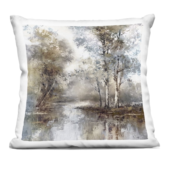 Stupell Industries Meandering River Scene Decorative Printed Throw Pillow design by T.C. Chiu, 18 x 7 x 18