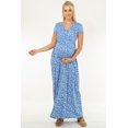 thumbnail image 2 of Mother Bee Maternity Short Sleeve Ruched Waist Faux Wrap Maxi Dress, 2 of 4