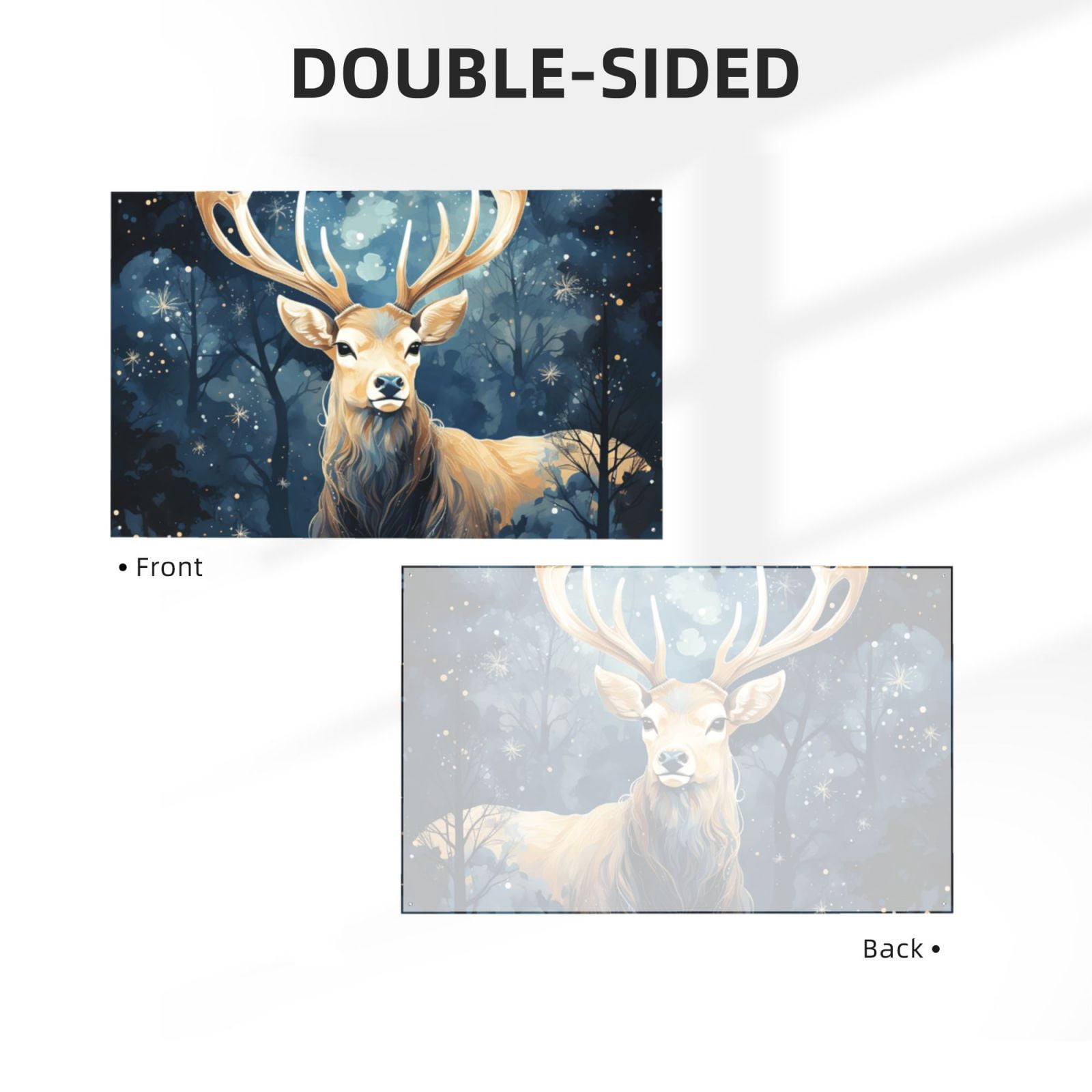 Antler Whitetail Deer Hunting Art Four Hole Decorated Banner Flag for Garden Yard Home Decoration Indoor Outdoor 4x6 Ft