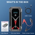 thumbnail image 3 of Panpaddle 4000A Portable Car Jump Starter, 37000mWH Power Bank with 4 Modes LED Light & Compass, Jump Box for 12V Gas/Diesel Engines, Black, 3 of 10