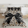 thumbnail image 2 of Feelyou Black Bowknot Ribbon Twin Comforter Sets, Leopard Cheetah Print Bedding Set, 2pcs, 2 of 8