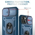 thumbnail image 3 of iPhone 13 Case,Dteck Shockproof Rubber Slide Camera Lens Protection Hybrid PC Ring Holder Kickstand Card Slot Design Cover For Apple iPhone 13 6.1-inch,Blue, 3 of 9