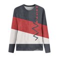 thumbnail image 3 of Nouveaux Hauts pour Femmes 2023 Imprimé Décontracté Ample Col Rond Grande Taille Manches Longues T-shirt Blouse, 3 of 3