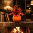 thumbnail image 5 of Pre Assembled Artificial Pumpkin Fall Centerpiece, Non Wilting Fade Resistant Weighted Base Table Arrangement, Warm Seasonal Decor For Dining Mantel Halloween Thanksgiving Home Styling, 5 of 6