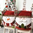 thumbnail image 7 of ZDWQFA Christmas Chair Back Cover for Dining Room, Santa Claus Snowman Reindeer Xmas Dinner Chairs Cover, Chair Slipcover for Kitchen Hotel Holiday Party Decor, 7 of 7