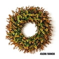 thumbnail image 7 of Leutsin Fall Wreath for Front Door, 18" Large Artificial Boxwood Leaves Outdoor Autumn Wreath for Home, Farmhouse Wall Porch Window Thanksgiving Day Harvest Festival Decor, 7 of 7