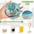 thumbnail image 3 of Cartoon Dinosaur Surf 6 Pcs Drink Coasters with Holder Absorbent Coasters Woven Coasters for Drinks Table Desk Protection Home Decor, 3 of 7