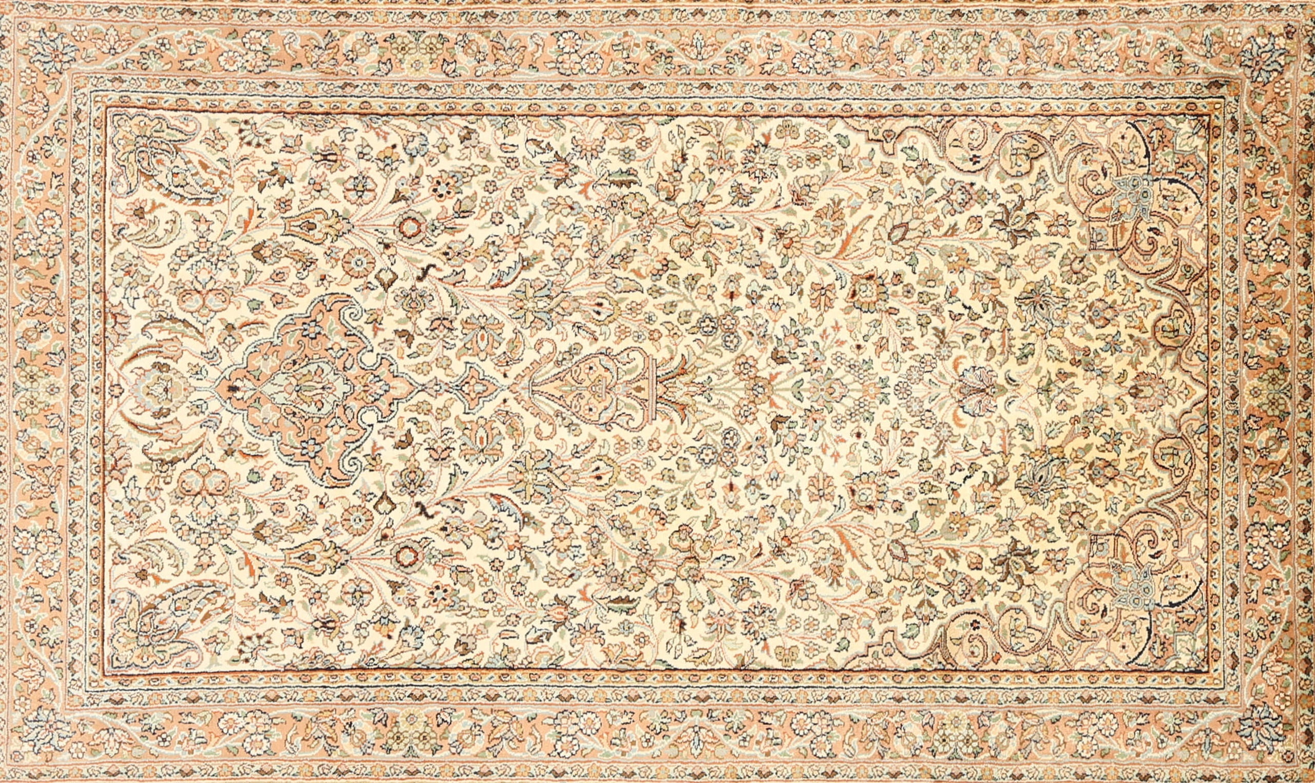 Ahgly Company Machine Washable Indoor Rectangle Traditional Khaki Gold Area Rugs, 7' x 10