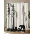 thumbnail image 4 of Abstract Shower Curtain, Forest Walking Bear Family Pine Tree Silhouette Waterproof Shower Curtain Set with 12 Hooks Lightweight Washable Fabric Shower Curtains for Bathroom 72x84 Inches, 4 of 6