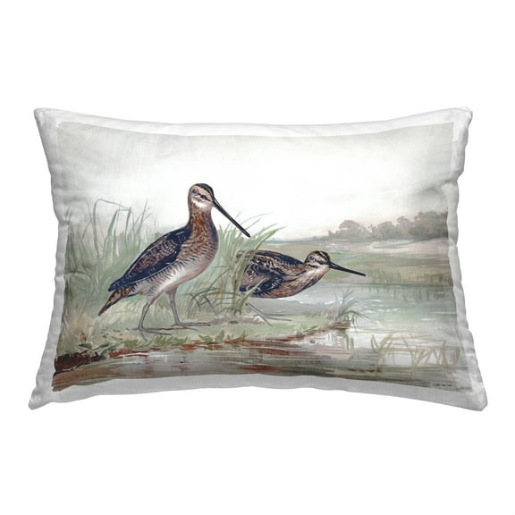 Stupell Industries Coastal Birds at Pond Decorative Printed Throw Pillow, 14 x 20
