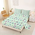 thumbnail image 2 of Metsweet Cute Unicorn King Sheets 4pcs, Rainbow Animal Crystal Bedding, Green Pink Purple,1 Fitted Sheet, 1 Flat Sheet and 2 Pillowcases, 2 of 5