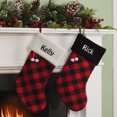 thumbnail image 2 of Personalized Buffalo Plaid Christmas Stocking with Black or White Cuff, 2 of 2