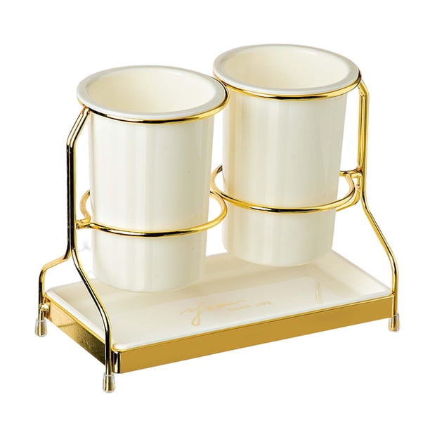 Soporte para utensilios de cocina, práctico recipiente para utensilios de cocina, organizador de utensilios de cocina de 2 tazas Blanco
