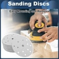thumbnail image 2 of Discos de lija Unique Bargains, 5.91" 15 agujeros 400 grano papel de lija redondo para reparación automotriz con gancho y bucle de óxido de aluminio blanco, 50 piezas, 2 of 7