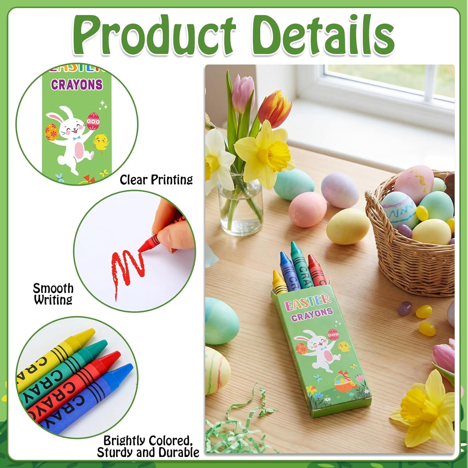 36 Boxes of 4 Pastel Easter Crayons Gifts Bulk Total 144 Religious Christian Bunny Basic Supplies and Basket Stuffers for Church Sunday Party Favors Drawing Art