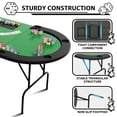 thumbnail image 5 of Oval Poker Table with 9 Cup Holders, Casino Leisure Table for 10 Players, Blackjack Gaming Table with Water-Resistant Cushioned Rail, 5 of 11