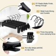 thumbnail image 3 of 10 Piece Trouser Rack with Adjustable Anti-Rust Clips for Pants, Skirts, Clothes Rack, Black, 3 of 4