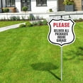 thumbnail image 5 of Please Deliver All Packages Inside Garage (5 Pack) 12 inch X 12 inch Shield Shaped Commercial Grade Plastic Signs with Aluminum Mounting Stakes Weather Resistant Made in the USA, 5 of 8
