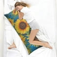 thumbnail image 4 of Boho Sunflower Body Pillow Cover – Soft & Breathable, Hidden Zipper, 20"x54", Vintage Floral Print with Butterflies & Bees – Gift for Side Sleepers, Pregnancy, Farmhouse Decor, 4 of 7