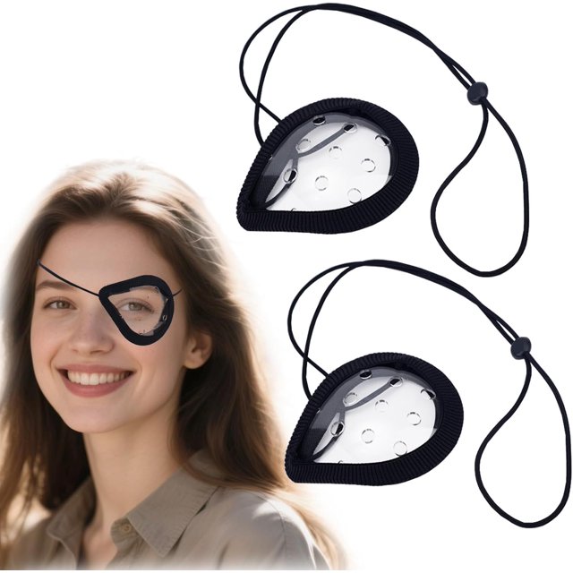 2pcs Eye Shield After Surgery, Plastic Breathable Clear Eye Patches with Adjustable Strap Eyepatch Protection for Sleeping Shielding Protecting Avoiding Irritation Dust Debris
