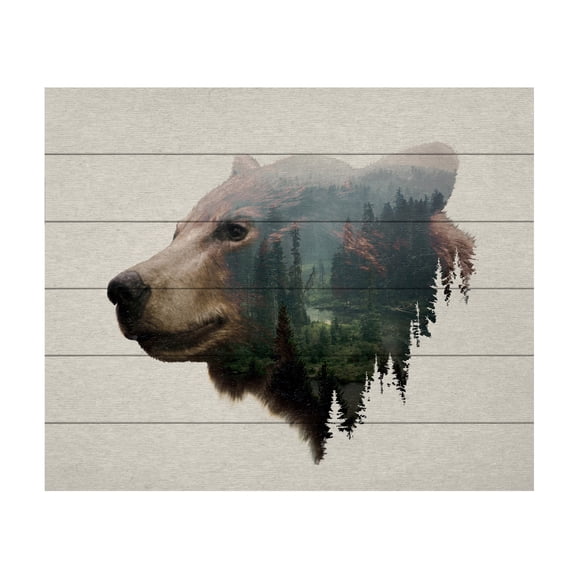 Davies Babies 'Pacific Northwest Black Bear' Wood Slat Art 18x22