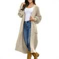thumbnail image 5 of iHPH7 Long Sweater Cardigan Women Soft Cardigans for Women Fall Cardigans for Women Fall Coats Casual Outerwear Long Cardigans for Women Fall Clothes Beige L, 5 of 9