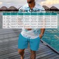 thumbnail image 3 of Stamzod Mens Vacation Outfits 2 Piece Summer Short Sleeve Turndown Hawaiian Shirts and Shorts Sets Casual Loose Plus Size Beach Outfits for Men Blue L, 3 of 5