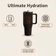 thumbnail image 6 of Tortoise Shell 40oz Traveler Handle Stainless Steel Large Capacity Thermos Cup Ergonomic Design Vacuum Insulated Leakproof Water Bottle Gifts for Women & Men., 6 of 8