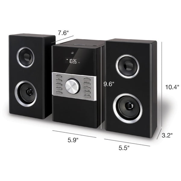 GPX HC425B Compact Home Music System with AM/FM Radio, CD Player