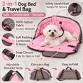 thumbnail image 6 of 2-in-1 Foldable Pet Carrier & Car Bed w/ Safety Tether, Soft Padded Travel Bag for Dogs & Cats, Seatbelt Secure, 6 of 11