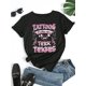 thumbnail image 2 of Women'S Casual T-Shirt - "Tattoos, Pretty Eyes and Thick Things" Print, Round Neck, 2 of 6