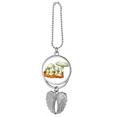 thumbnail image 1 of Delicious Fresh Mushroom Illustration Silver Wing Car Pendant Decoration, 1 of 4