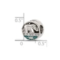 thumbnail image 2 of 7.99mm 925 Sterling Silver Polished Cubic Zirconia Blue Enamel Elephant With Stars Bead Charm Pendant Necklace for Women, 2 of 2