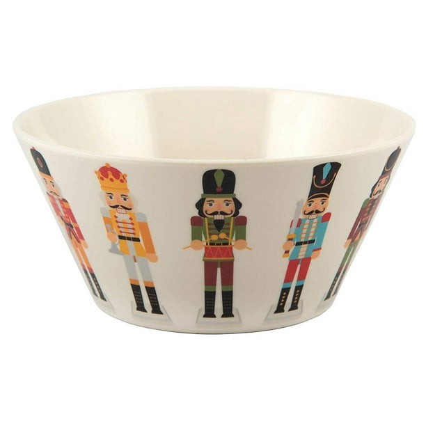 Melange 608410095472 36 Piece 100 Melamine Bowls Christmas Collection Nutcracker Shatter Proof And Chip Resistant 10 5 White Walmart Com Walmart Com