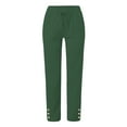 thumbnail image 3 of Chroia Women Solid Color Linen Pants, Elastic Drawstring Waist Lightweight Straight Leg Casual Lounge Pants, 3 of 3
