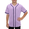 thumbnail image 2 of hengsof Kids Baseball Jersey Solid Button Down Shirts Sports Uniform for Boy Girl Softball Jersey Hip Hop Short Sleeve, 2 of 7